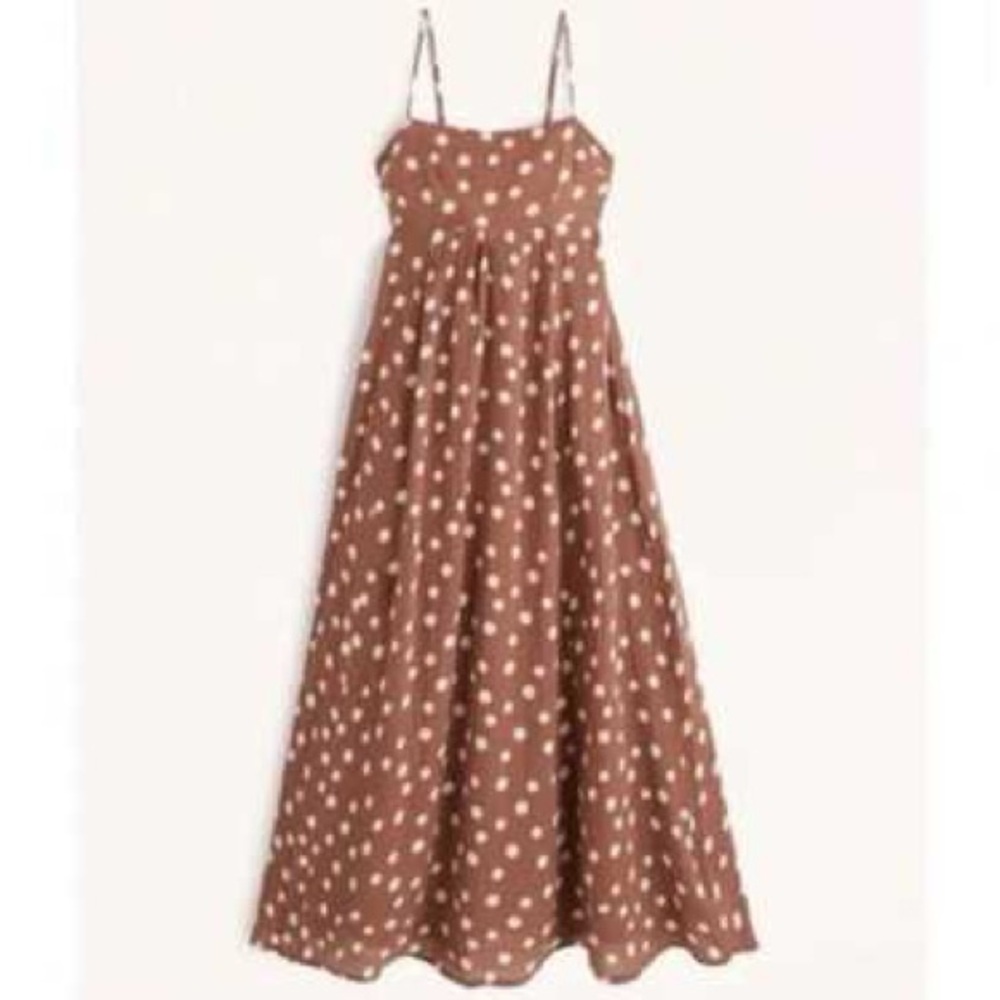 Abercrombie Brown Polka Dot Maxi Dress